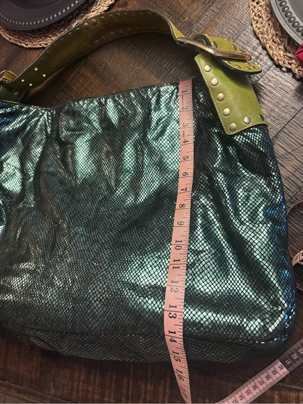 Be & D Metallic Hobo with Olive Studded Strap 🤩🤩